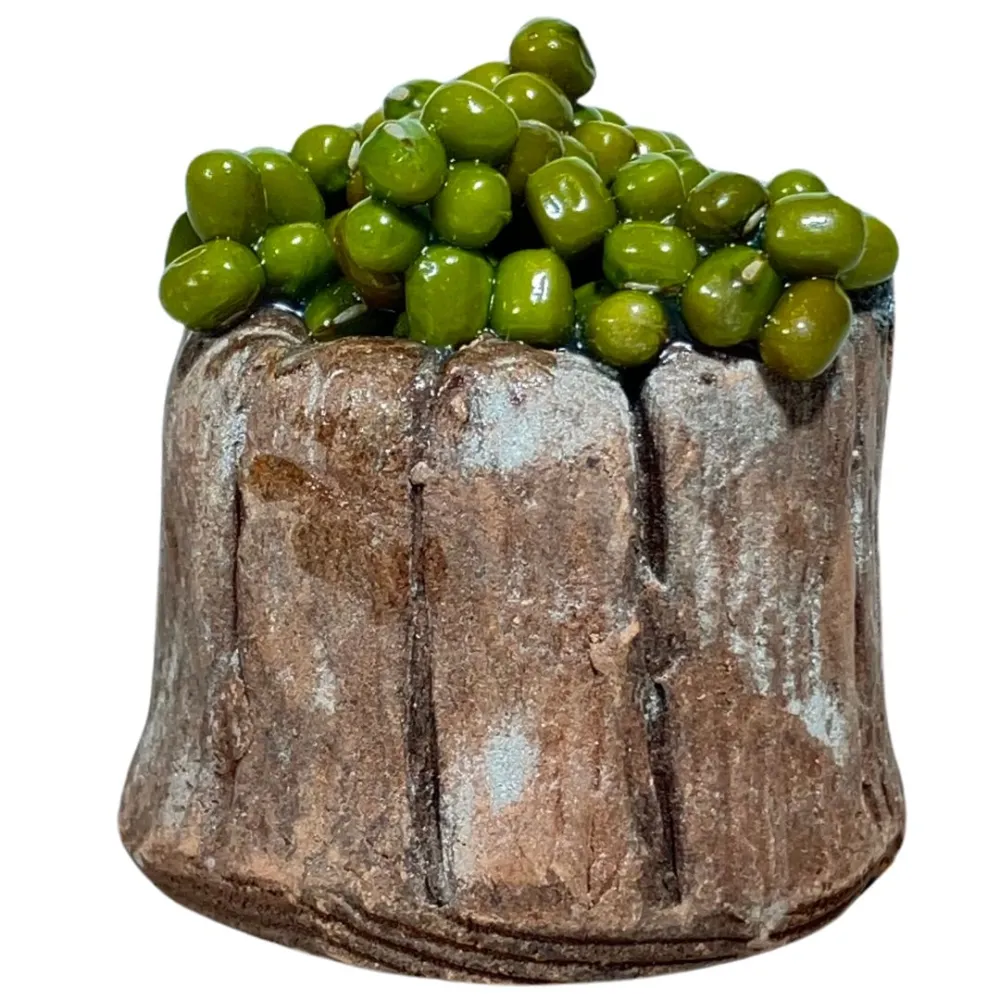Wooden Tub with Green Olives for 20 cm Nativity Figures