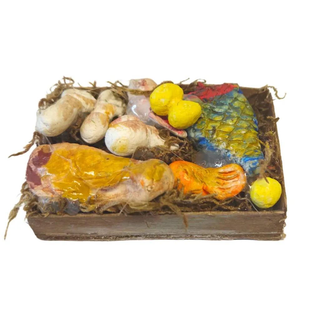 Wooden Crate with Assorted Seafood, for 25–30 cm Nativity Figures