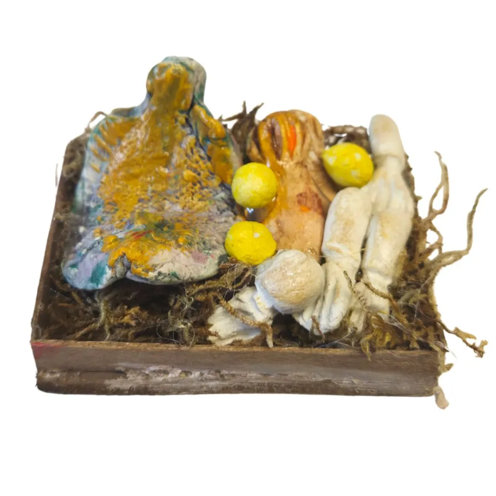 Wooden Crate with Assorted Seafood, for 25–30 cm Nativity Figures