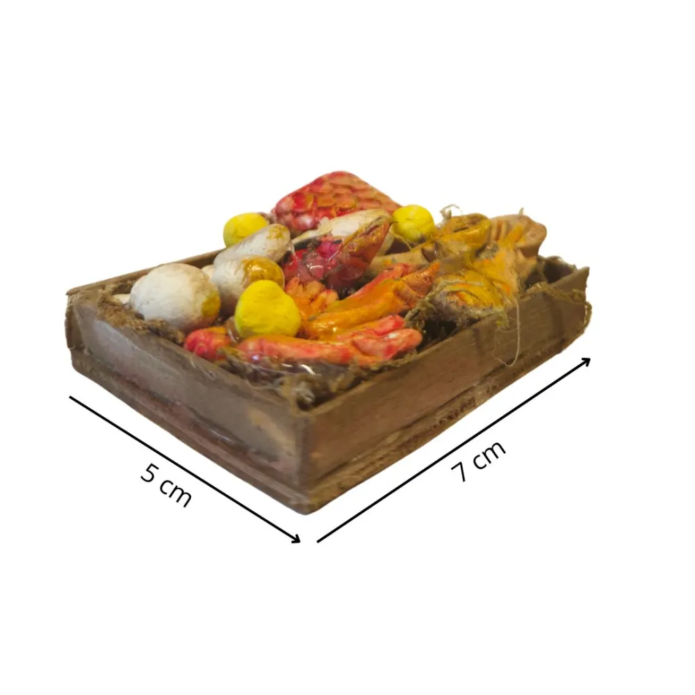 Wooden Crate with Assorted Seafood, for 25–30 cm Nativity Figures
