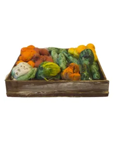 Cassetta in legno con frutta e verdura per statue da 25-30 cm 2