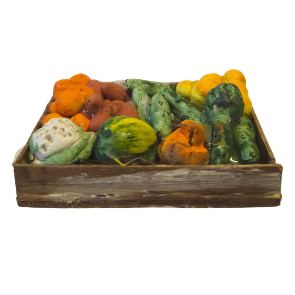 Wooden Crate with Assorted Vegetables, for 25–30 cm Nativity Figures