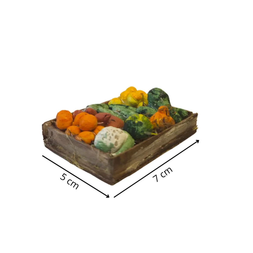 Wooden Crate with Assorted Vegetables, for 25–30 cm Nativity Figures