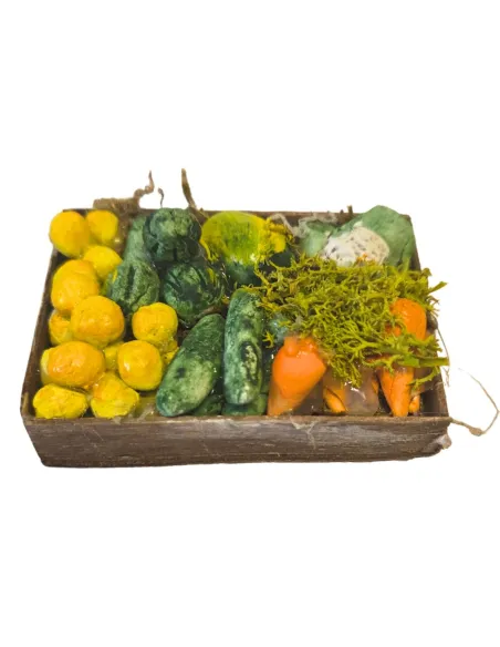 Wooden Crate with Assorted Vegetables, for 25–30 cm Nativity Figures