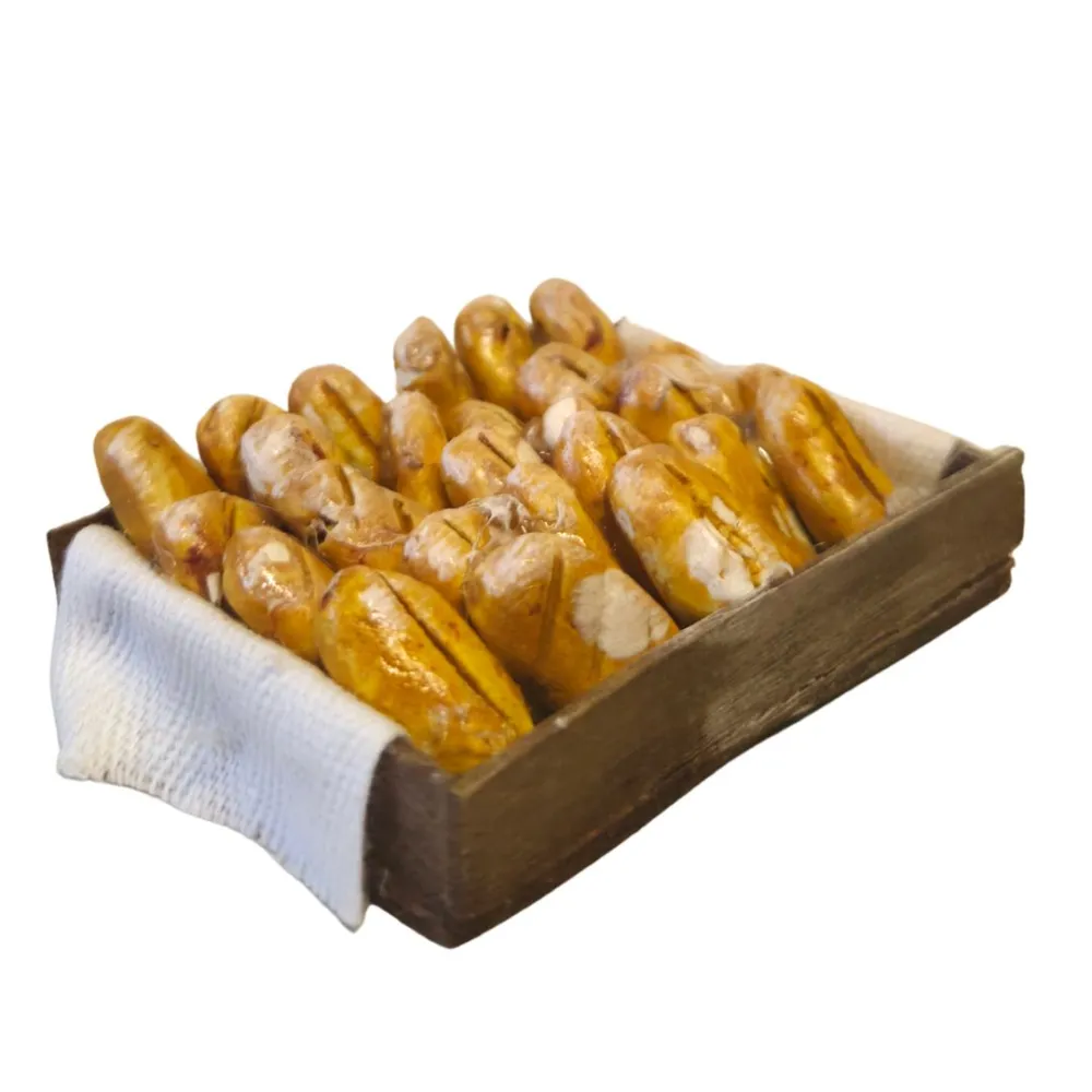 Cassetta in legno con pane per statue da 25-30 cm