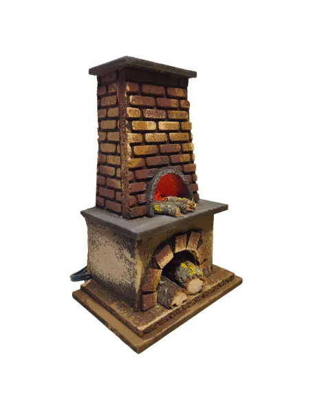 Forno in legno e sughero con effetto fuoco per statue da 10-12 cm