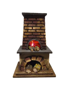 Wood and Cork Oven with Fire Effect, for 10–12 cm Nativity Figures 2