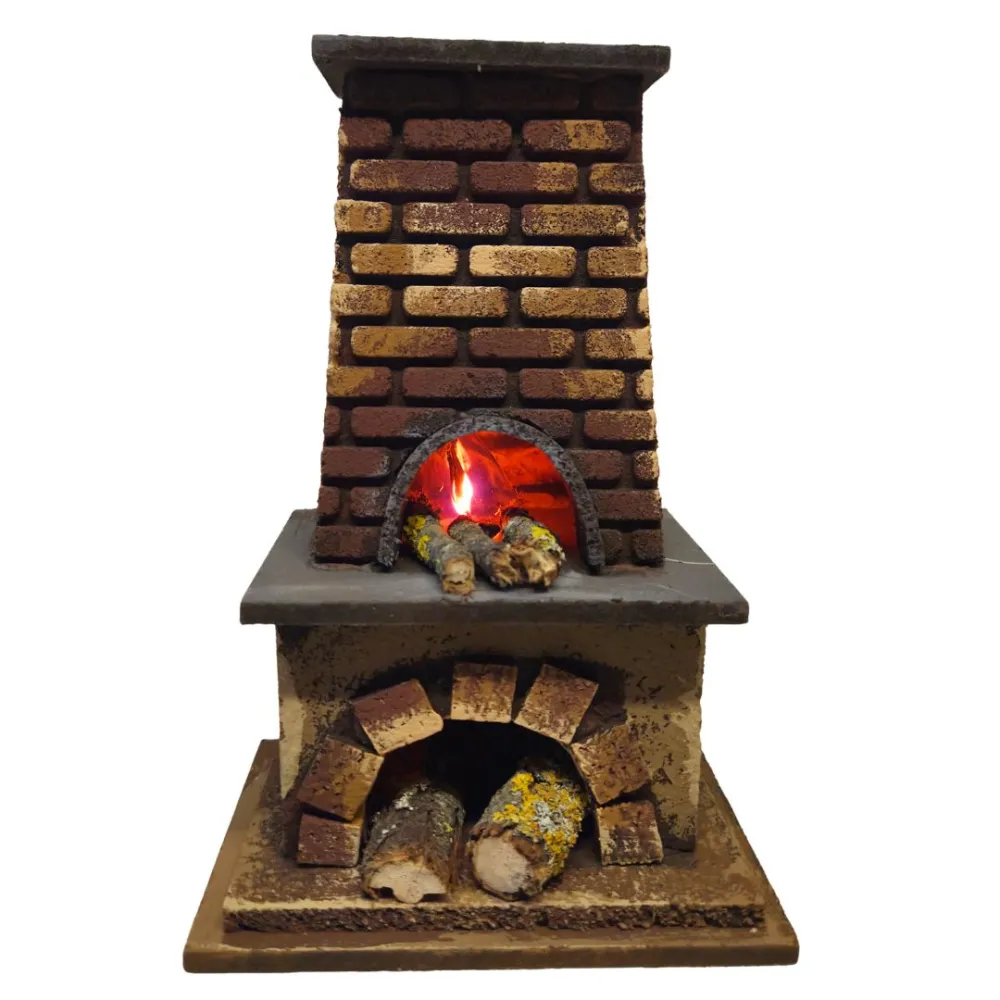 Wood and Cork Oven with Fire Effect, for 10–12 cm Nativity Figures
