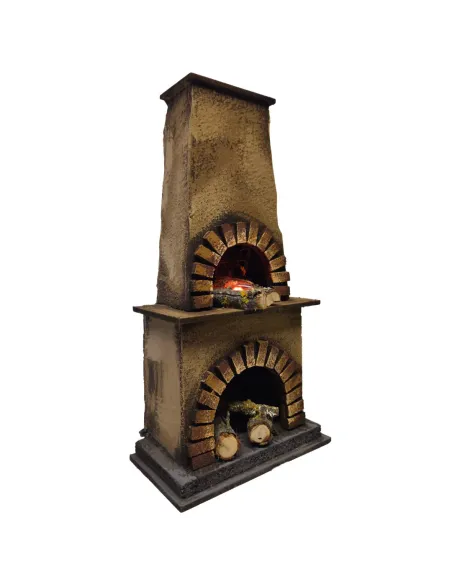 Forno in legno e sughero con effetto fuoco per statue da 18-20 cm