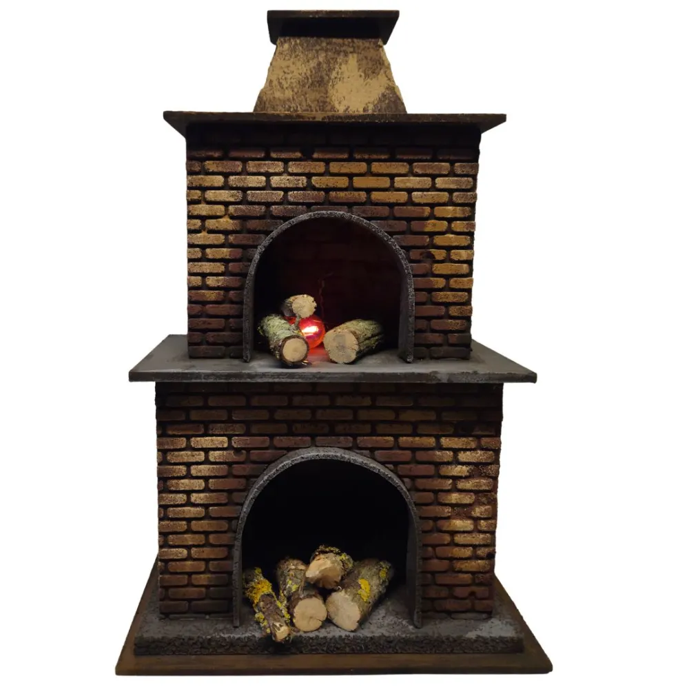 Wood and Cork Oven with Fire Effect, for 28-30 cm Nativity Figures