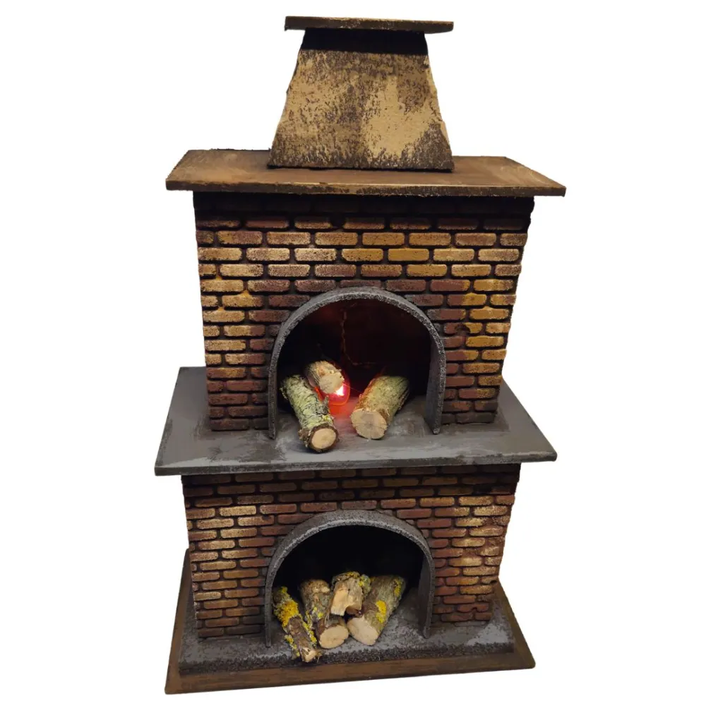 Wood and Cork Oven with Fire Effect, for 28-30 cm Nativity Figures