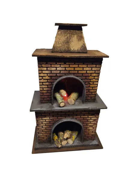 Forno in legno e sughero con effetto fuoco per statue da 28-30 cm