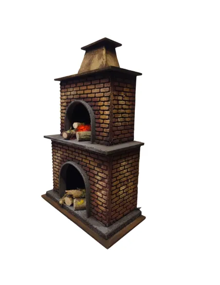Wood and Cork Oven with Fire Effect, for 28-30 cm Nativity Figures