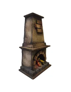 Wood and Cork Fireplace with Fire Effect, for 10–12 cm Nativity Figures 2