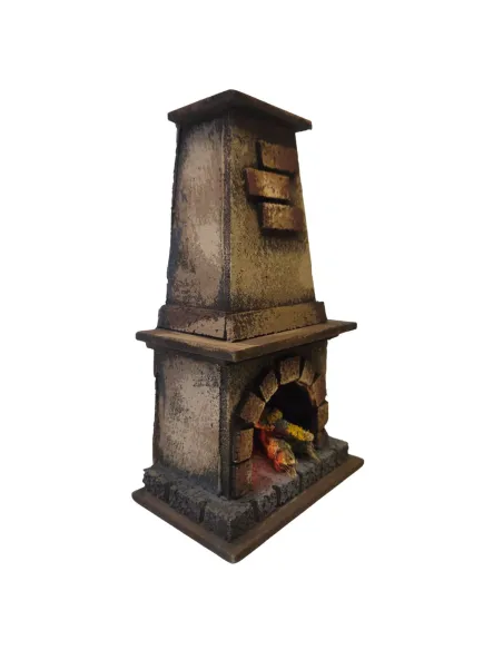 Wood and Cork Fireplace with Fire Effect, for 10–12 cm Nativity Figures