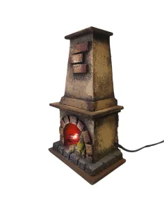Wood and Cork Fireplace with Fire Effect, for 10–12 cm Nativity Figures