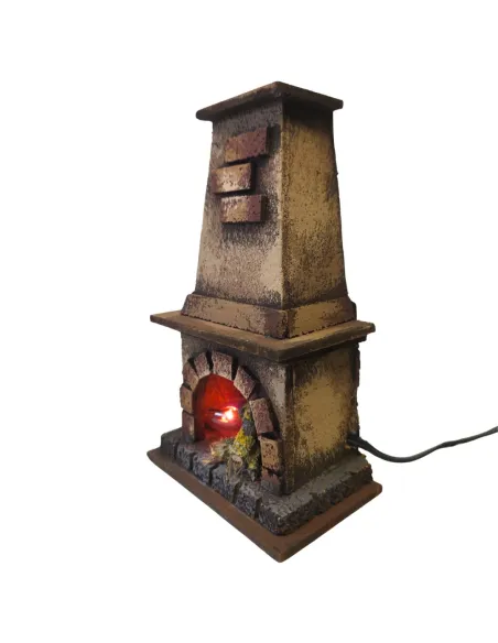 Wood and Cork Fireplace with Fire Effect, for 10–12 cm Nativity Figures