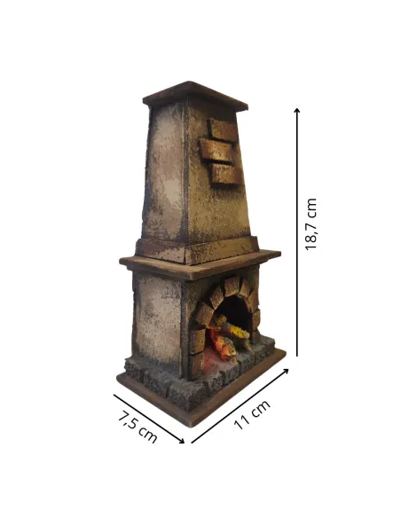 Wood and Cork Fireplace with Fire Effect, for 10–12 cm Nativity Figures