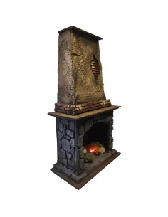 Wood and Cork Fireplace with Fire Effect, for 28–30 cm Nativity Figures