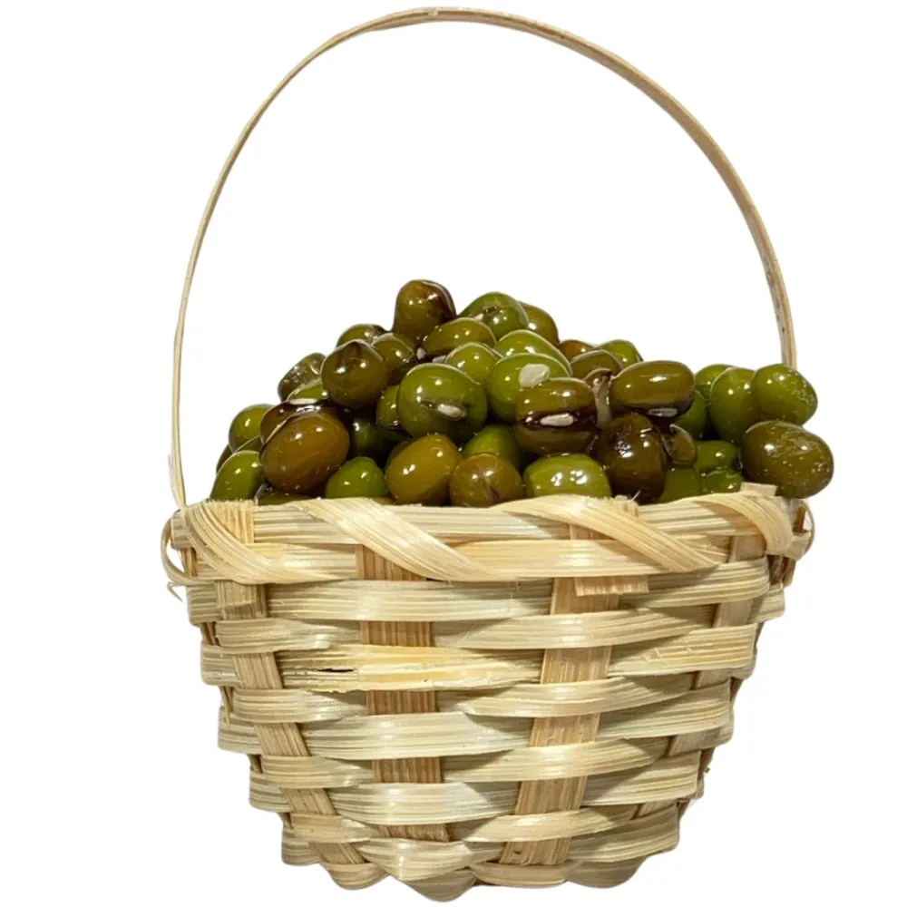 Basket with Green Olives for 20–25 cm Nativity Figures