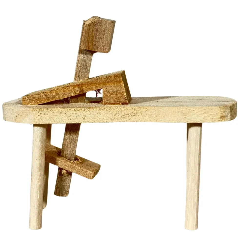 Cavalletto per lavorazione del legno verde in legno per statue da 10-12 cm