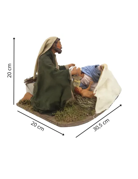 Natività con Madonna sdraiata in movimento 25 cm