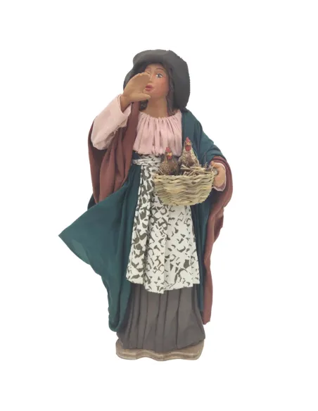 Animated Terracotta Hens Vendor - 25 cm