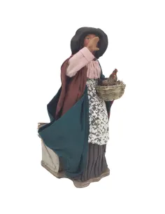 Venditrice di galline in terracotta in movimento 25 cm 2