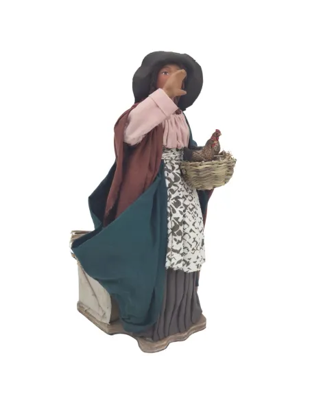 Animated Terracotta Hens Vendor - 25 cm