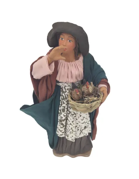Animated Terracotta Hens Vendor - 25 cm