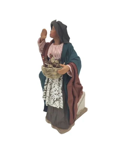 Animated Terracotta Hens Vendor - 25 cm