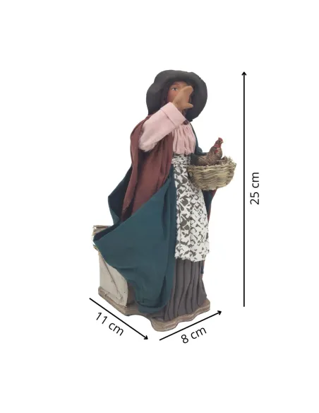 Animated Terracotta Hens Vendor - 25 cm