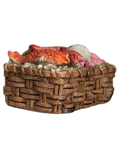 Cesta con prodotti ittici in resina per statue da 15-20 cm 2