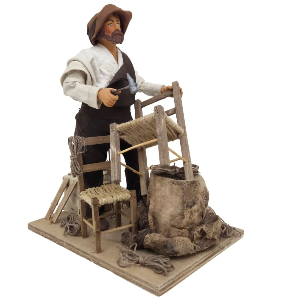 Aggiustatore di sedie in terracotta in movimento 25 cm