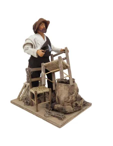 Aggiustatore di sedie in terracotta in movimento 25 cm