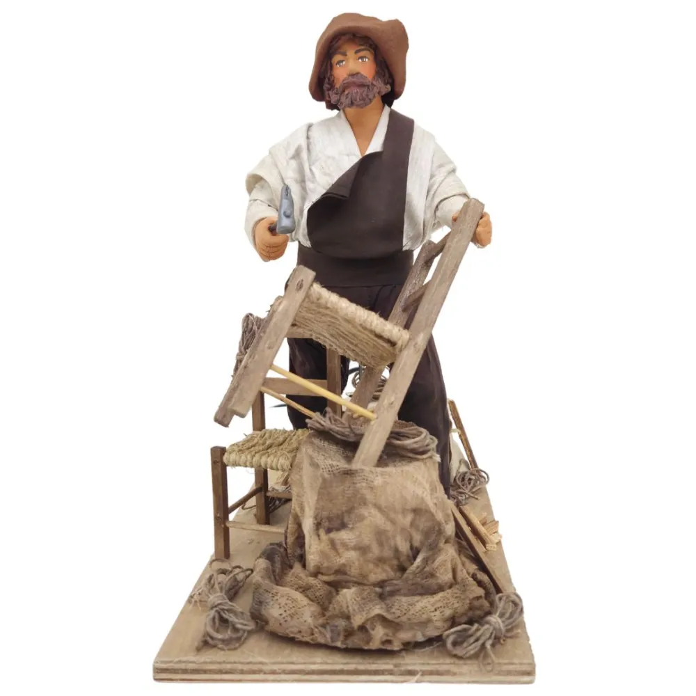 Aggiustatore di sedie in terracotta in movimento 25 cm
