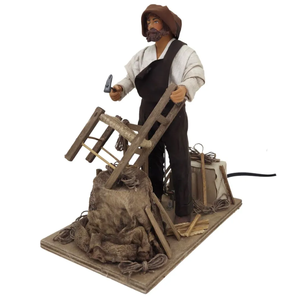 Aggiustatore di sedie in terracotta in movimento 25 cm
