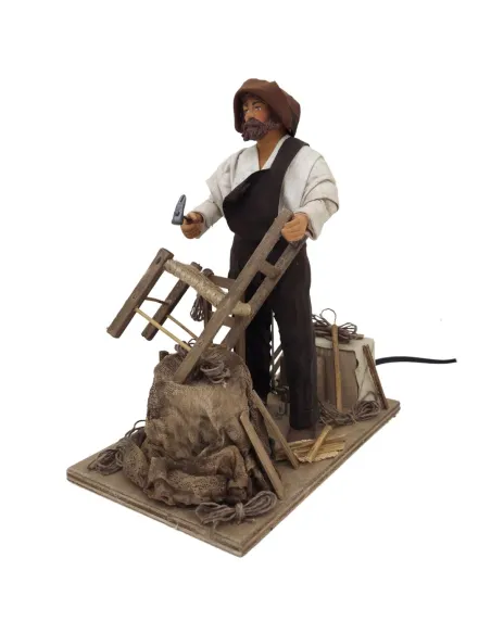 Aggiustatore di sedie in terracotta in movimento 25 cm