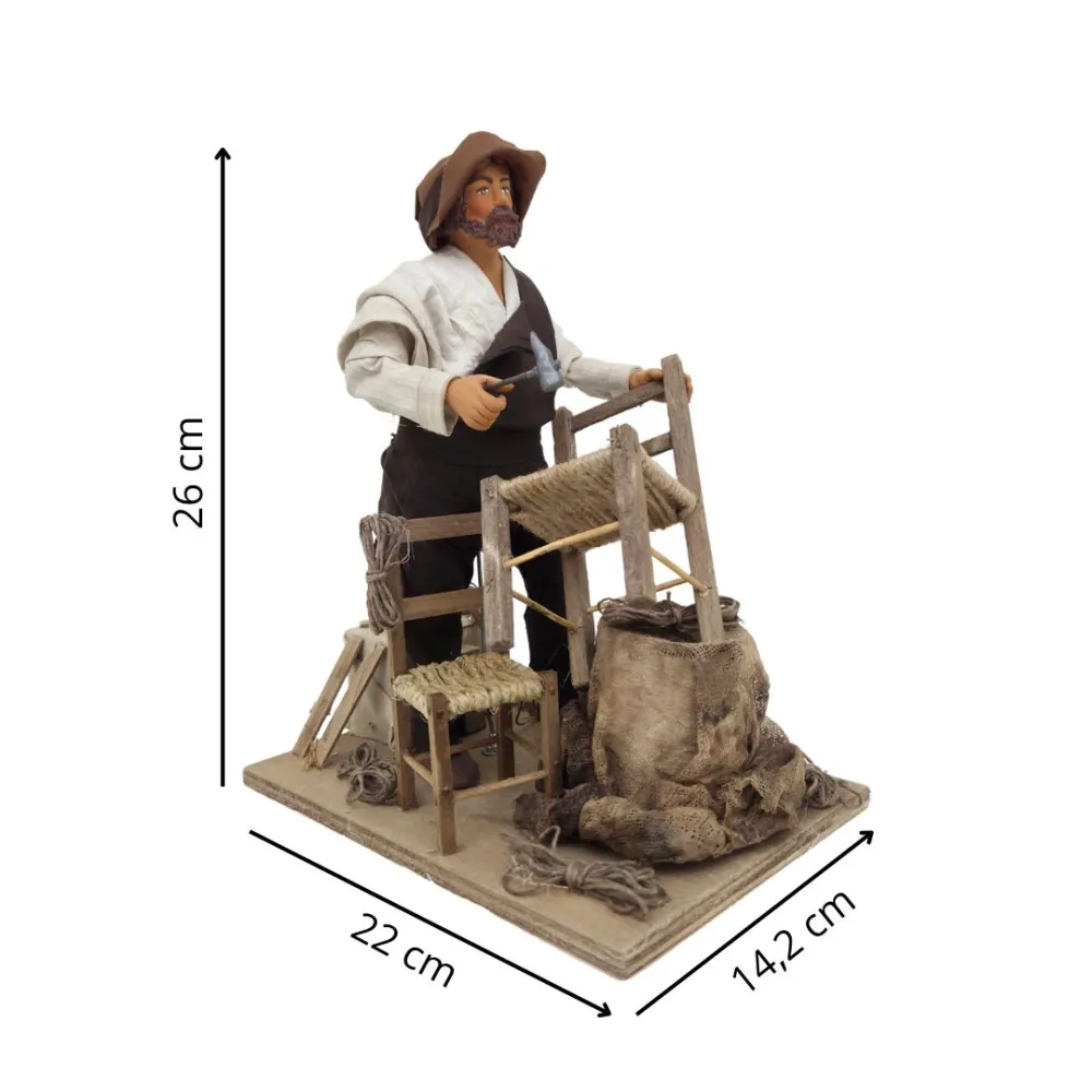 Aggiustatore di sedie in terracotta in movimento 25 cm