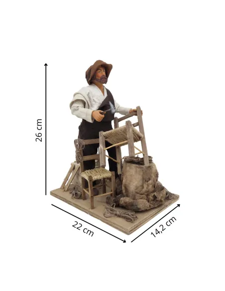 Aggiustatore di sedie in terracotta in movimento 25 cm