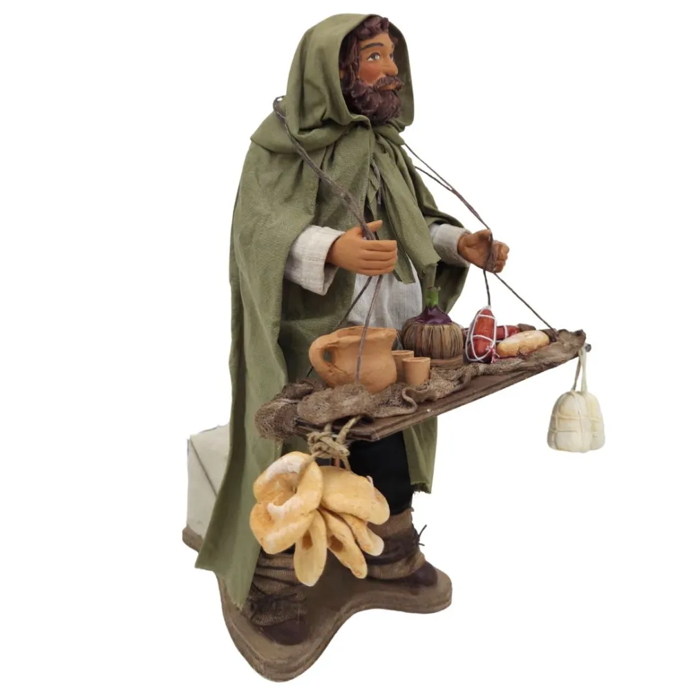 Venditore di salumi e formaggi in terracotta in movimento 25 cm