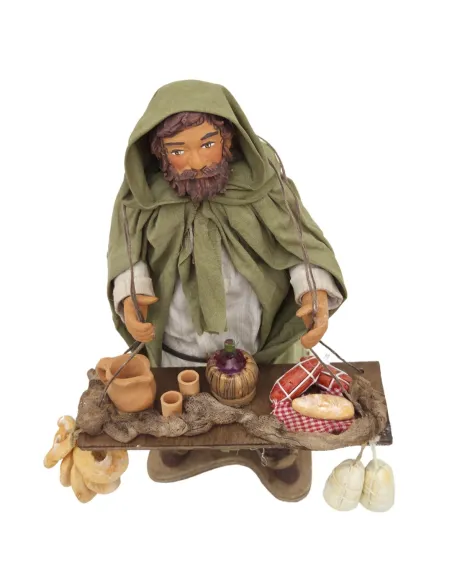 Venditore di salumi e formaggi in terracotta in movimento 25 cm