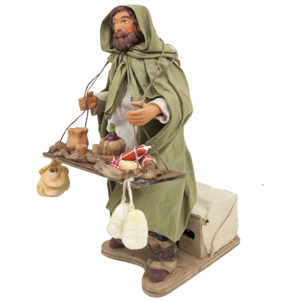Venditore di salumi e formaggi in terracotta in movimento 25 cm