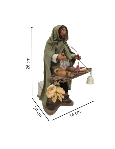 Venditore di salumi e formaggi in terracotta in movimento 25 cm