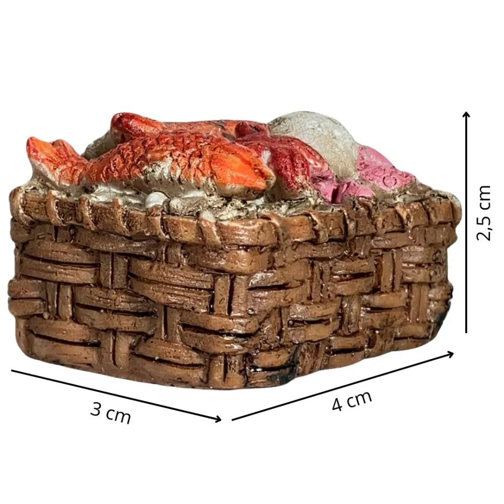 Resin Basket with Seafood for 15–20 cm Nativity Figures