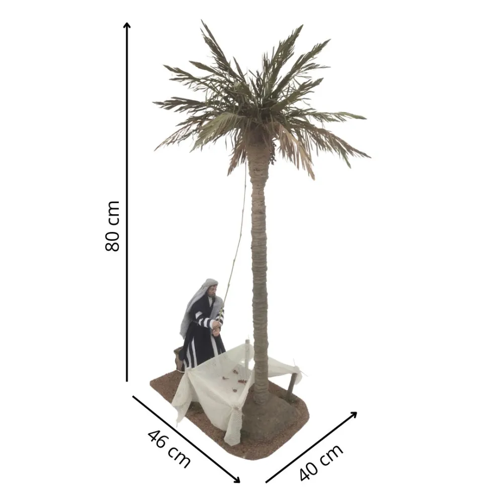 Abbattitore di datteri 30 cm con palma altezza 80 cm in movimento