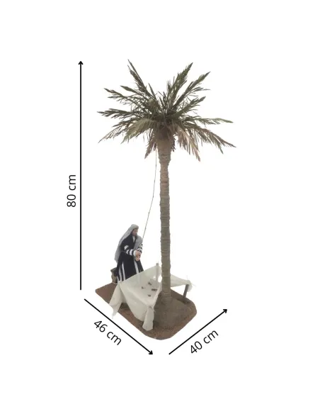 Abbattitore di datteri 30 cm con palma altezza 80 cm in movimento