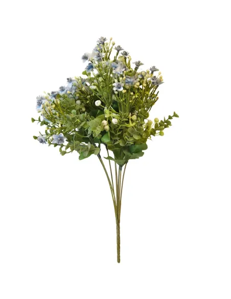 Ramo con fiori blu doppio petalo per statue da 25-30 cm