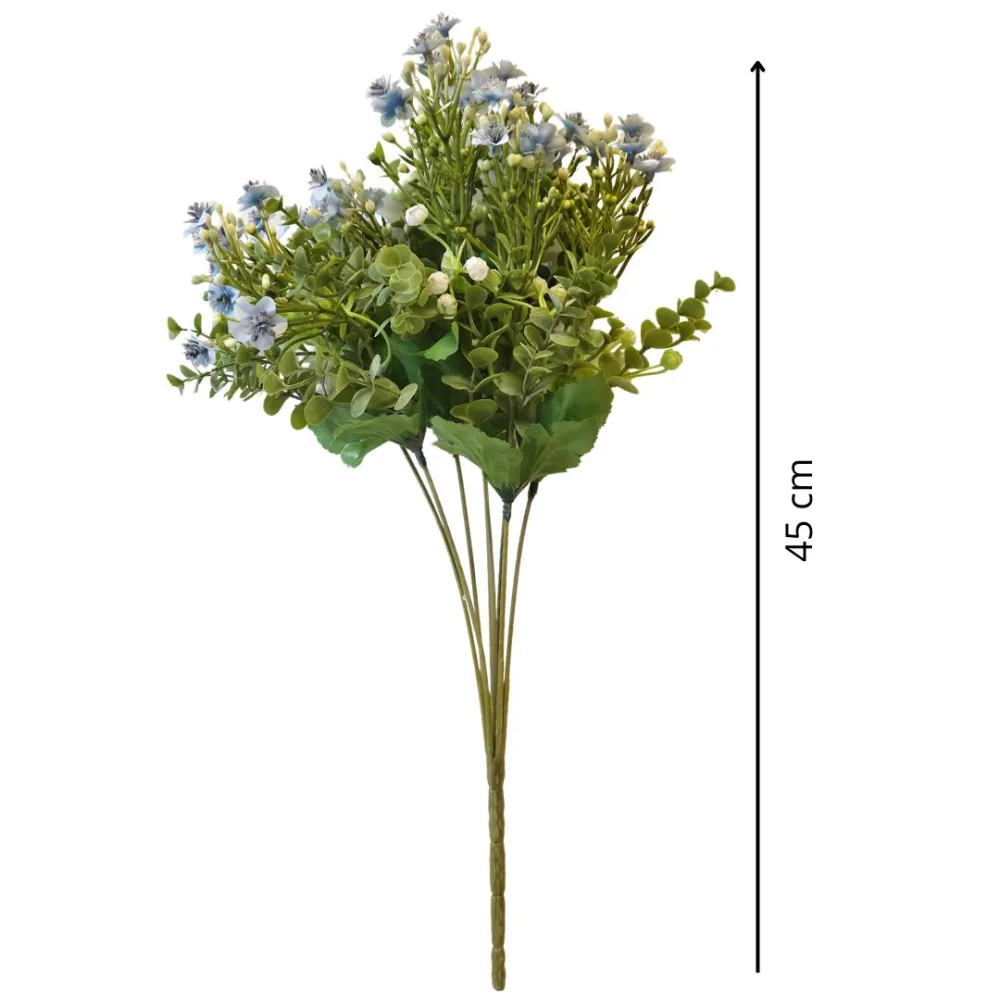 Light Blue Double-Petalled Flowering Branch for 25–30 cm Nativity Figures