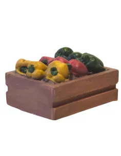 Resin Wooden Crate with Peppers for 10–12 cm Nativity Figures
